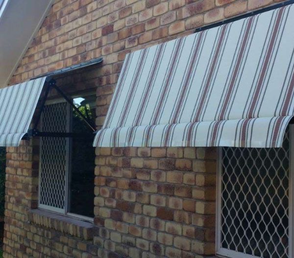 Sideview of Awnings on Brick House