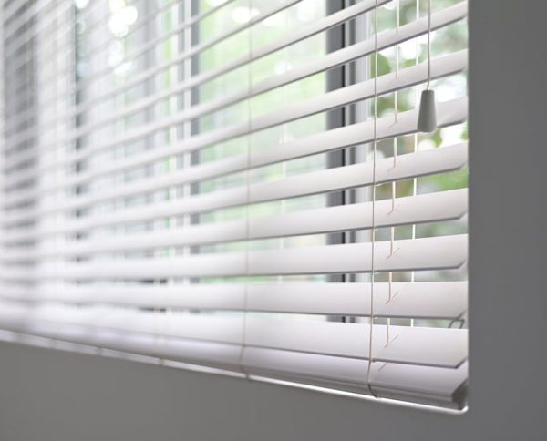 Close-up Of A White Venetian Blinds