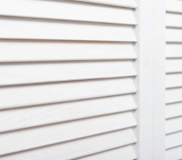Close Up Image On White Wooden Shutters